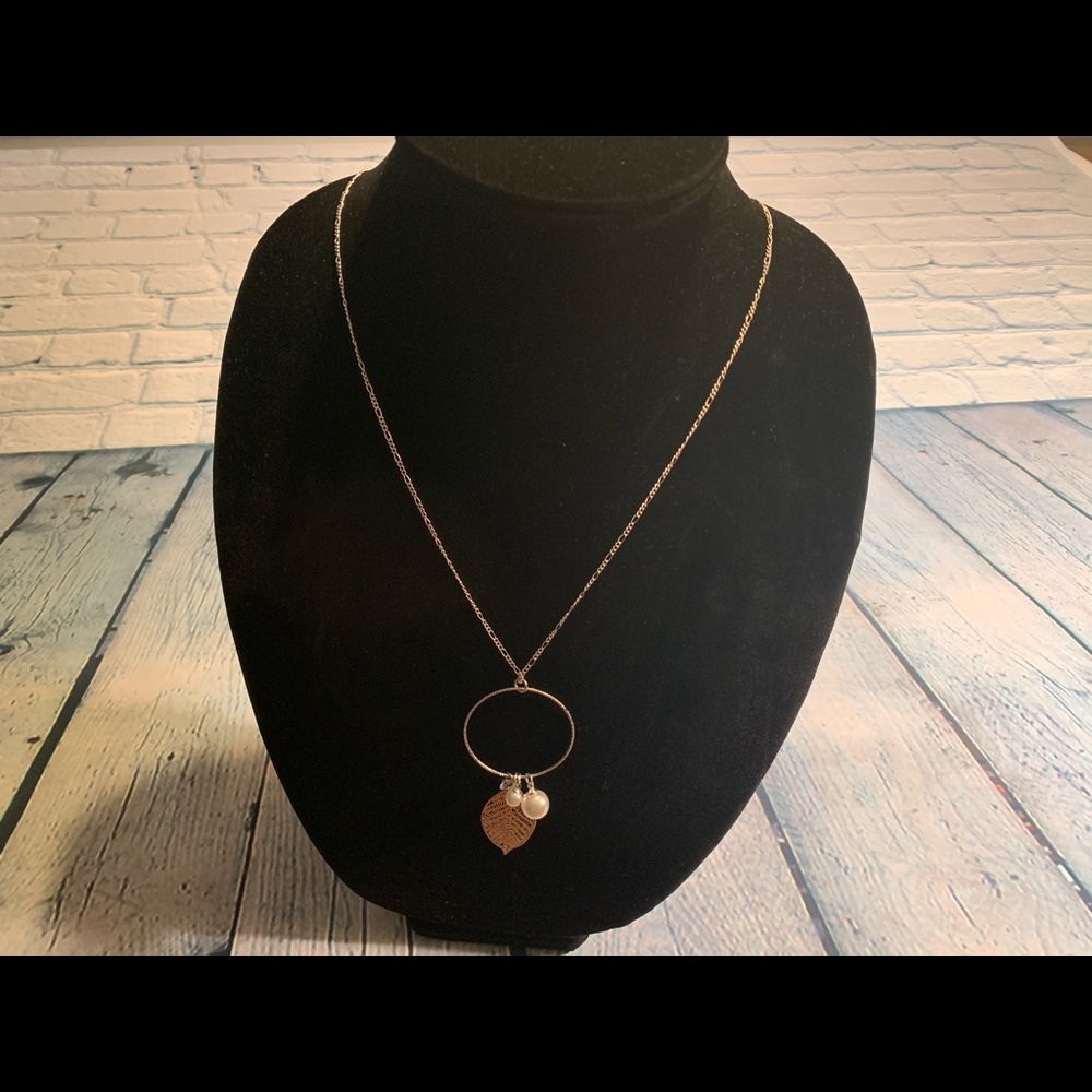 Silver leaf necklace